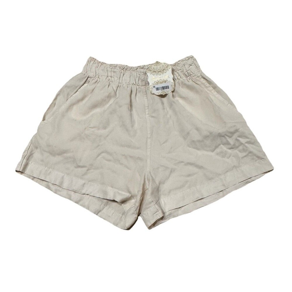 Altar'd State Elastic Waist High Rise 3.5" Shorts Small, Antique White Cream NWT
